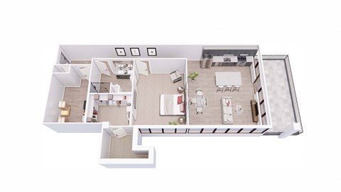1 bed 1 bath 1B3 Floor Plan at Tesson Ridge, Saint Louis Missouri